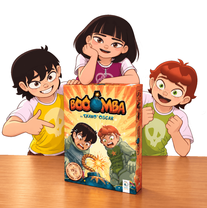 Caja Booomba Sara-Li Txano y Óscar- Transparente - 2 Mazo de cartas de BOOOMBA