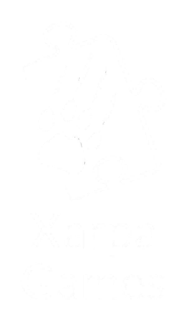Logo XARPA GAMES_Vertical negativo - Low-Transparent